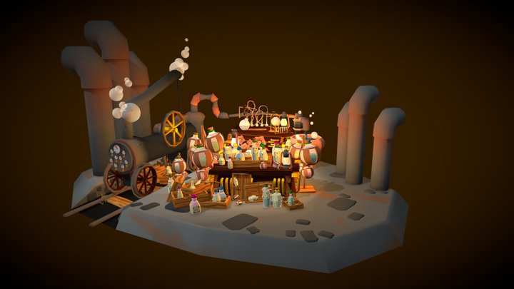 DAE Bazaar - Percival's Potion Shop 3D Model