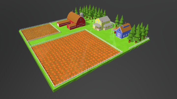Low Poly Farm 3D Model