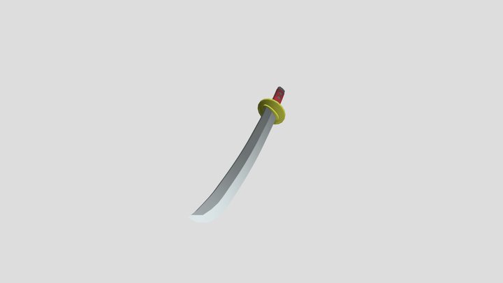 Iron katana low poly 3D Model