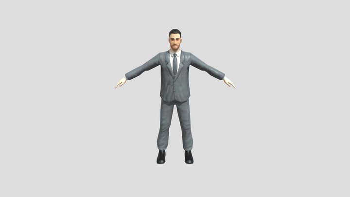Business_Man_-_Low_Polygon_game_character_usdz 3D Model