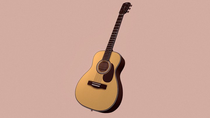 DD Acoustic Guitar 3D Model