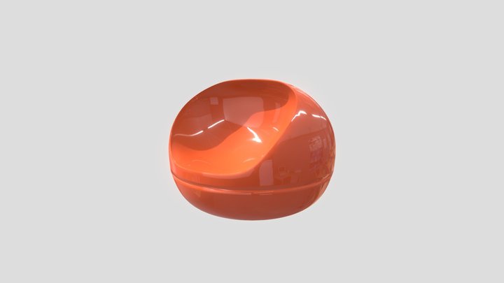 Orange Abstract chair 3D Model