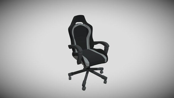 Gaming Chair (Grey & Black) 3D Model
