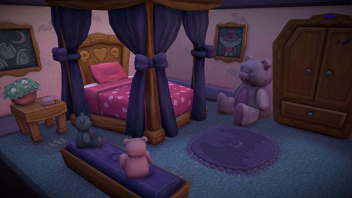 Vampire Girl's Bedroom 3D Model