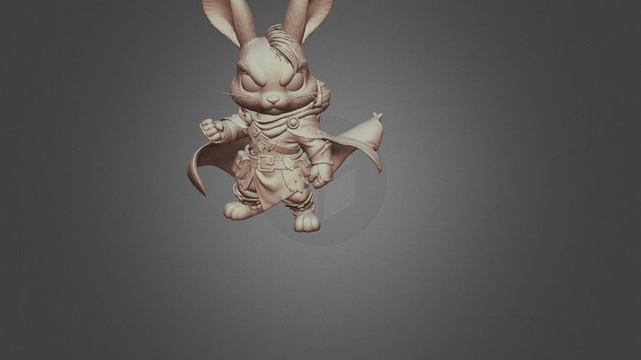 Adventurous Bunny Hero 3D Model