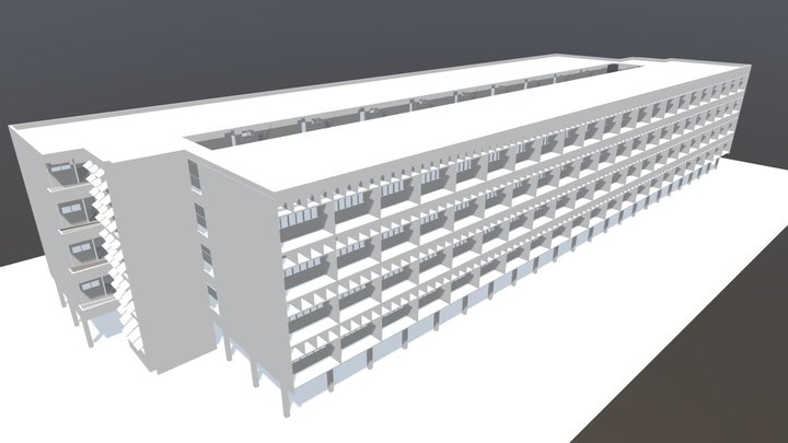 อาคารโครงการแฟลตดินแดง 3D Model