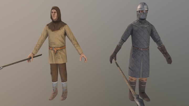 Lowpoly medieval characters demo 3D Model