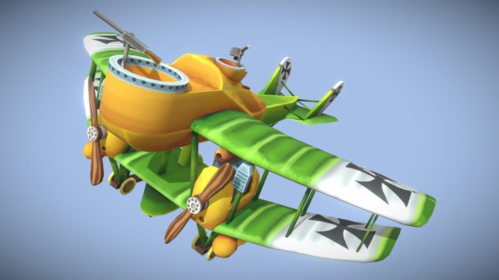Gotha G.1 Stylized Lowpoly airplane 3D Model