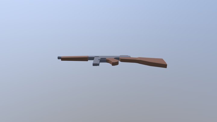 Low-poly M1921 Thompson 3D Model
