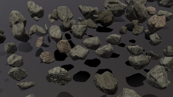 SCATTER ROCKS LOW 3D Model