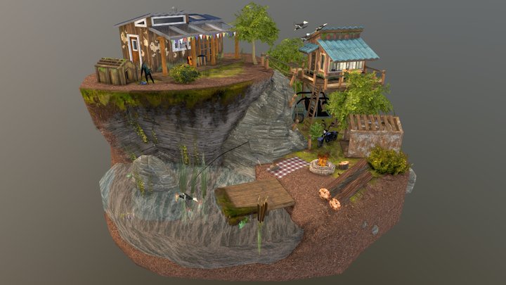 DAE Diorama - Forest Loner 3D Model