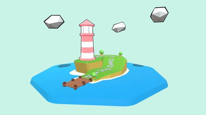 Lowpoly Lighthouse 3D Model