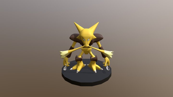 Pokemon - Alakazam with 2 poses 3D model 3D printable