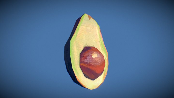 Hand-painted Avocado 3D Model
