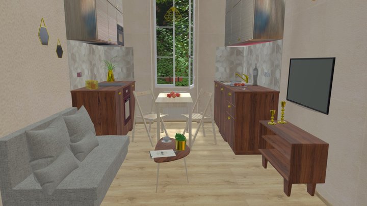 kitchen and living room – Modelo 3D gratuito STL