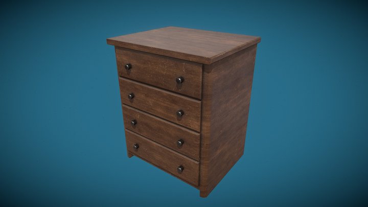 Dresser - lowpoly gameready model (free) 3D Model