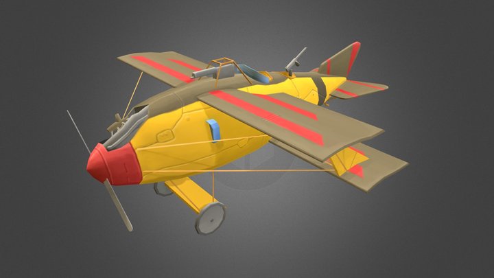 Game Art Plane 3D Model