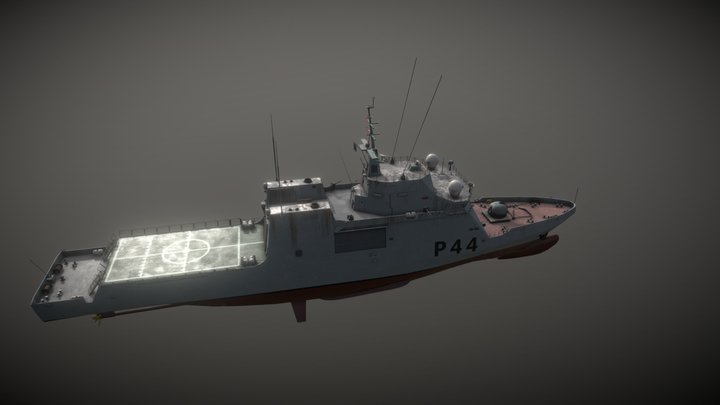 Modern Naval armed Patrol Vessel ship 3D Model