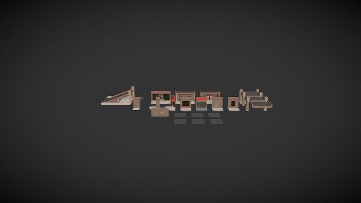 WIP - Low Poly Modular Game Asset - City Streets 3D Model