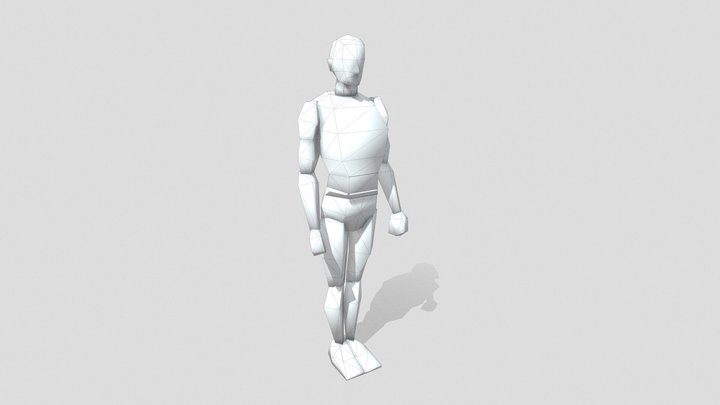 Segmented lowpoly base male PS1 style 3D Model