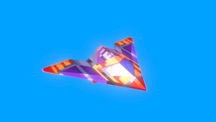 Pixel Space Ship 3D Model