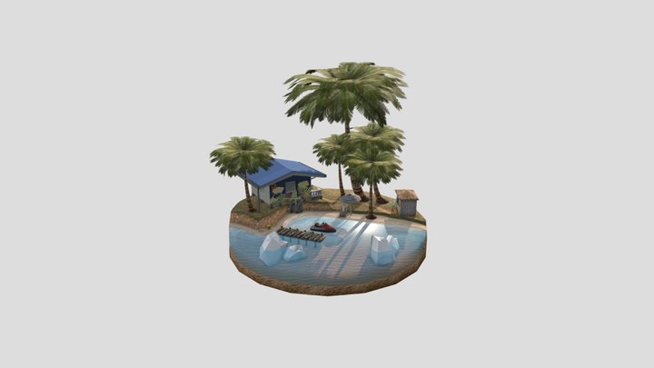 By The Ocean - WIP Diorama 3D Model
