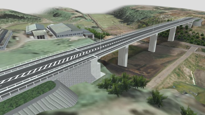 小堀川橋 3D Model