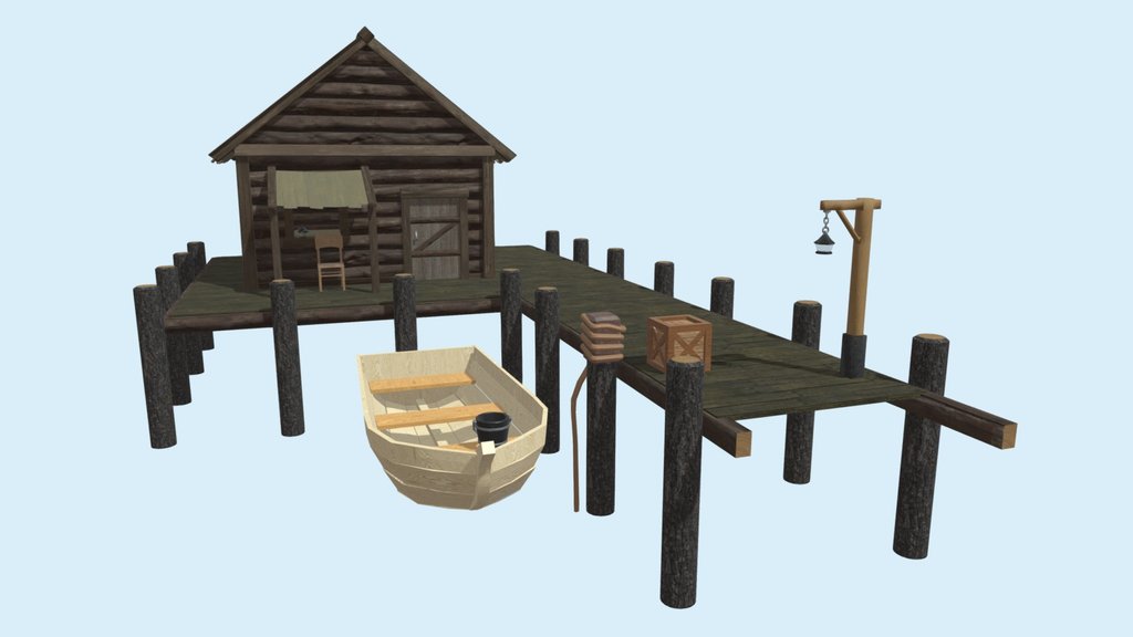 Dock House - Stylized Wooden Pier