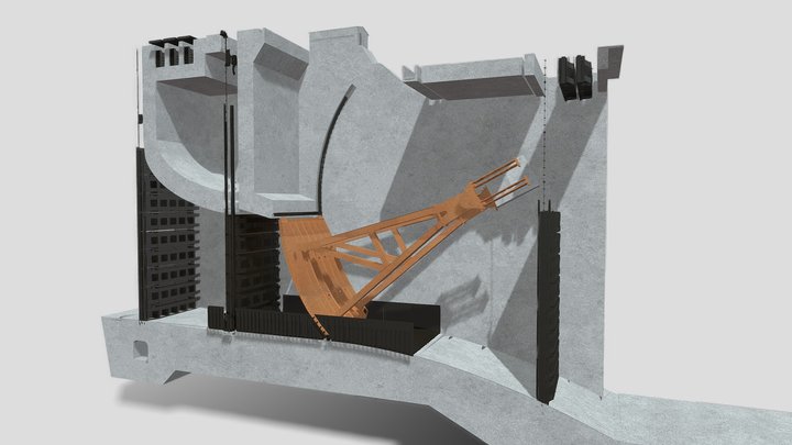 Low_Level_Outlet_With_Gates 3D Model