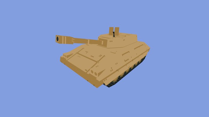 Low poly tank 3D Model