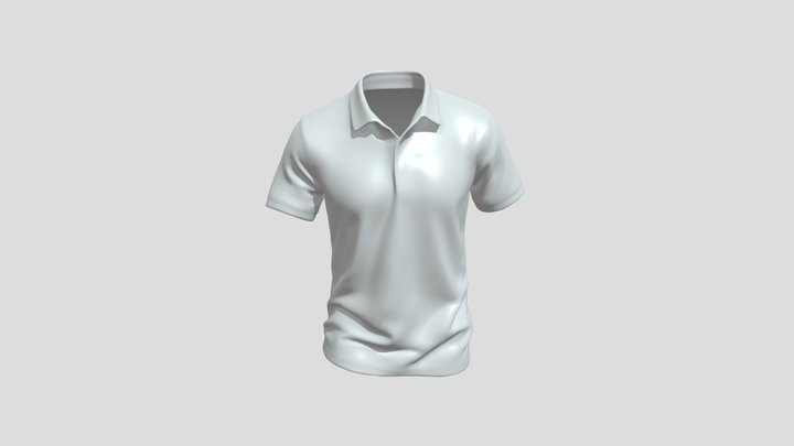A branded black polo shirt 3D Model