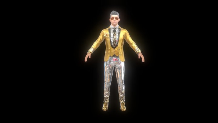 PUBG Golden Trigger Set Model 3D Model
