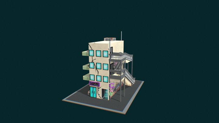 UNDO029_SandraChanSiewShen_CyberPunkGunShop 3D Model