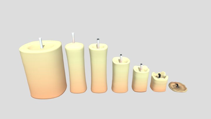3D Candles LifeCycle 3D Model