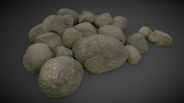 Round Boulders pack 3D Model