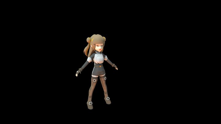 Adventurer girl,anime warrior 3D Model
