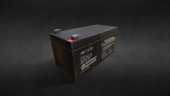 Battery 12v DC 3D Model