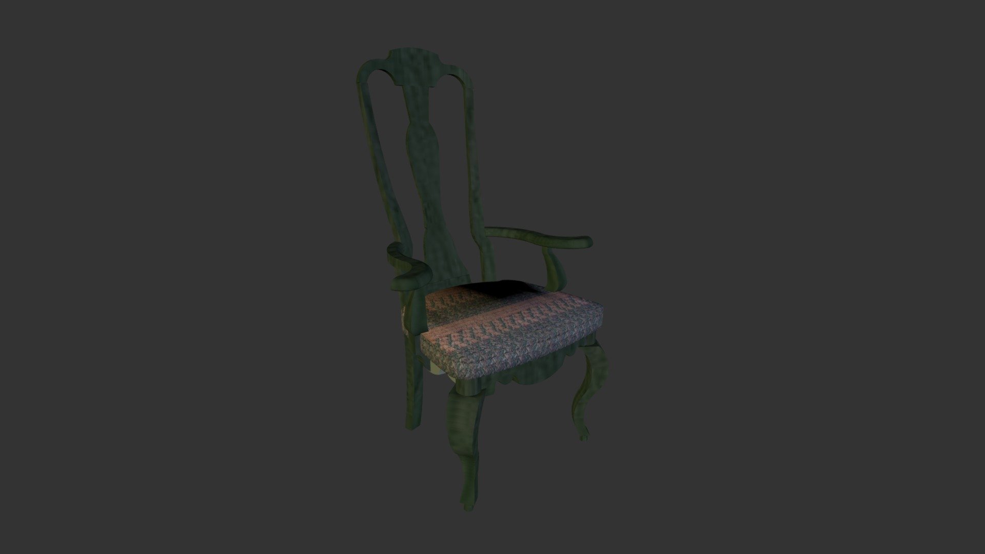 Green Dining Chair (with Arms) 3D model by merlinkatz [4f2513a