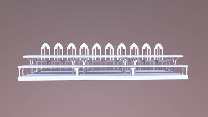 Table Long 3D Model
