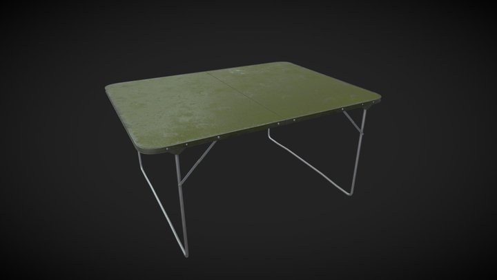 3D Military metal table model 3D Model