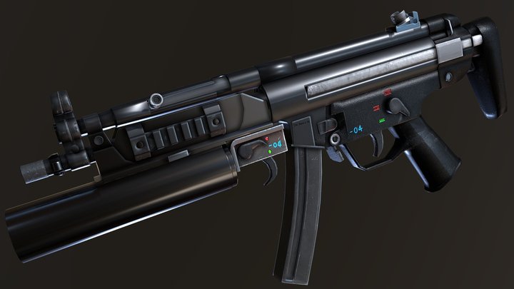 MP5 & Grenade Launcher 3D Model