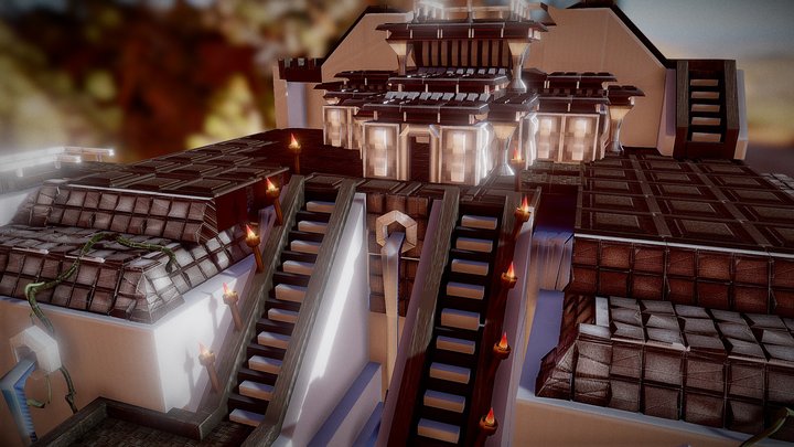 Modular Temple scene 3D Model