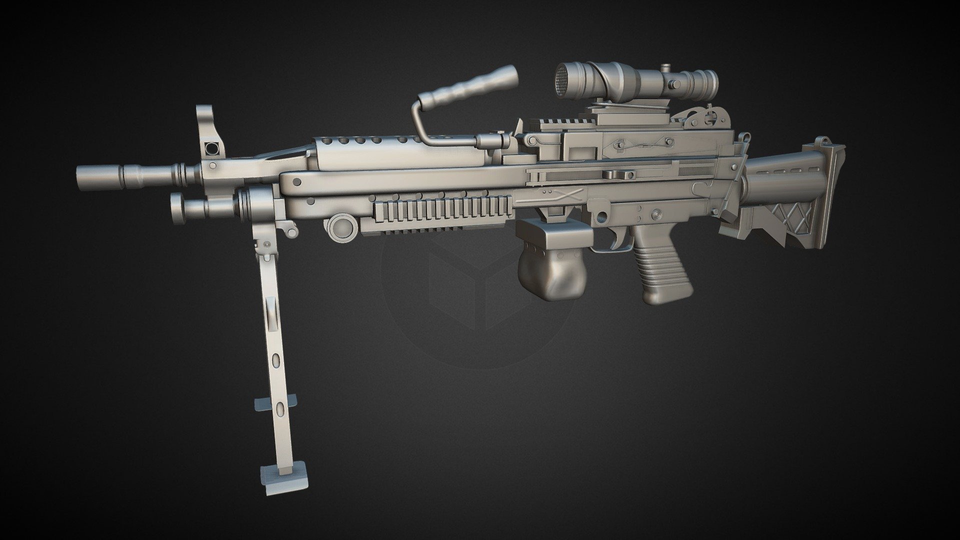 M249 Machine Gun - High Poly