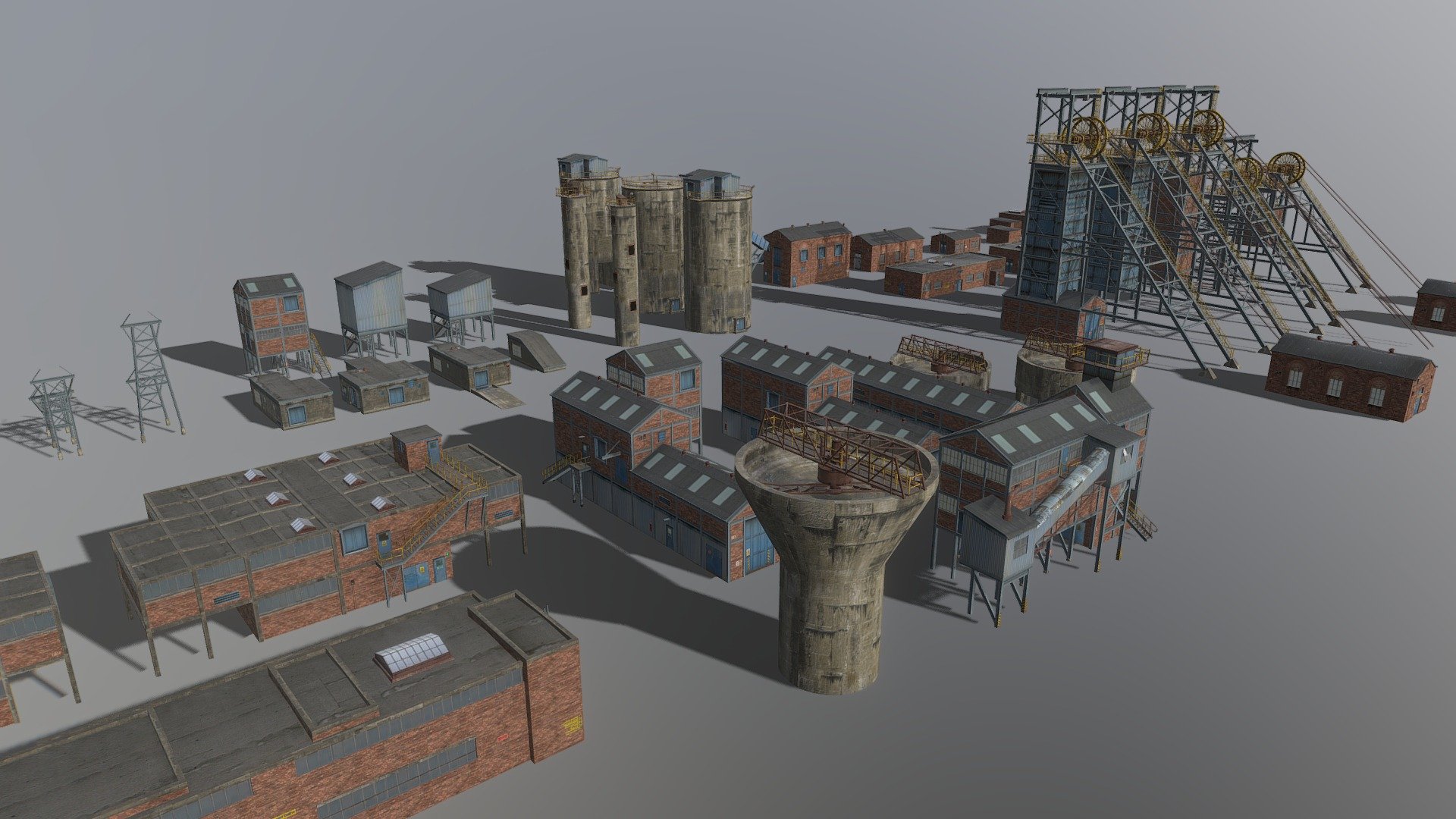 Colliery Buildings Set - Buy Royalty Free 3D model by CommonSpence ...