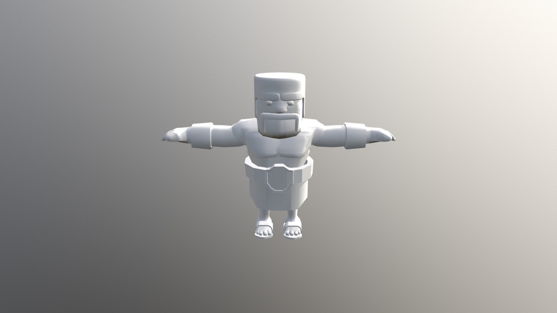 Clash of Clans Barbarian (UnTextured) - 3D model by Colabear (@Colabear)  [4f31b41]