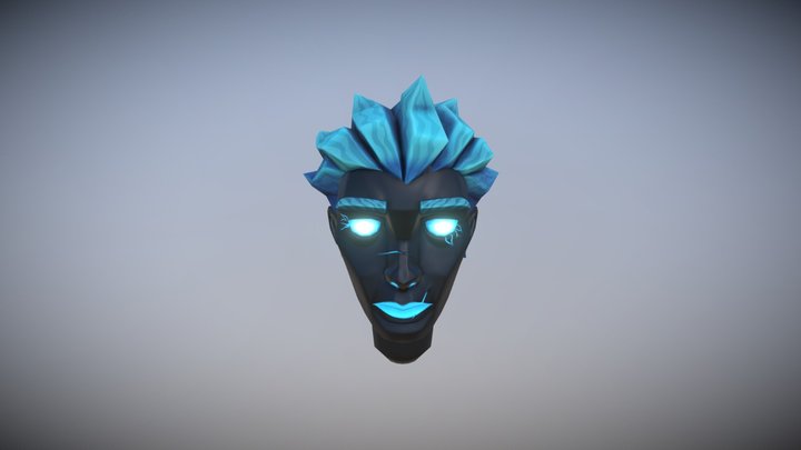 Female Head - Dark Frozen 3D Model