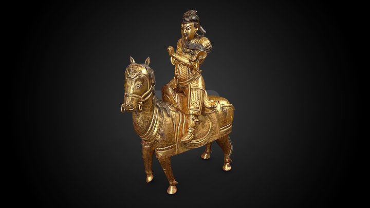 General Guan Yu on Horseback, 16th C CE – Free 3D Model STL