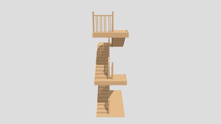 3floor Stairs 3D Model