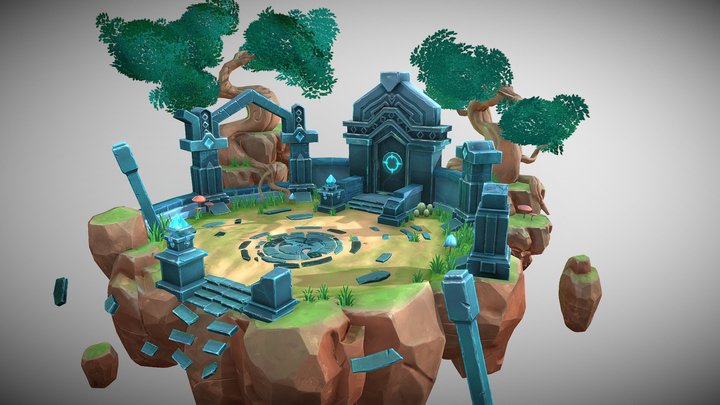 Temple Ruins Fantasy Island 3D Model