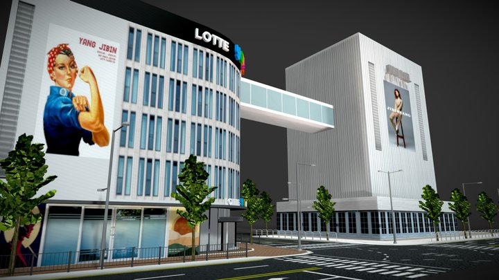 Department store in Korea 3D Model
